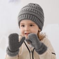 Miniatyrbild 5 av 5: IC Vinterhandskar Set för barn Baby Toddler, pojke/tjej Mörkgrå