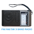 Pikkukuva 2 / 5: Kannettava radio, transistoriradio erinomaisella vastaanotolla ja suurella kaiuttimella, paristo- ja verkkovirralla toimiva radio senioreille, DEBUNS