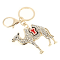 Miniatyrbillede 2 af 2: Elegant Rhinestone Nøglering Kamel Nøglering Bil Nøglering Taske Hængende Charm Julegave Fødselsdagspresent (Rød) IC