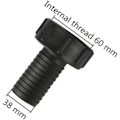 Pikkukuva 2 / 4: IC IBC-säiliön letkuadapteri 60 mm karkeakierteinen, sopii puutarhaletkulle 38 mm