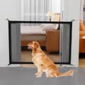 Kæledyrssikkerhedslåge, rivefast nylonnet, borefrit design med selvklæbende kroge til hunde, trapper og døråbninger, 100 × 78 cm