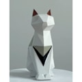 Miniatyrbillede 3 af 5: IC Katteskulptur Statue Geometrisk Figur Dekoration Polyresin Kunst Præsentation 7,3 tommer