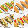 Miniatyrbillede 4 af 5: IC Tacoholder Stativ Rustfrit Stål 4 Lommer Taco Rack Bølgeform