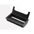 Miniatyrbillede 2 af 4: IC Forstærket Aluminium Skrivebords Kabelboks Skrivebord Gennem Sort Firkantet Kabelboks Dæksel 80mm*160mm