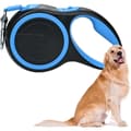 Retractable Dog Leash, Reinforced, Expandable with Non-Slip Handle & Adjustable Dog Leash, Tangle-Free, 5m/16ft Strong Nylon Webbing, (Blue)