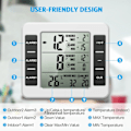 Miniatyrbild 3 av 5: IC (Ny version) AMIR-kylskåpstermometer, trådlös inomhustermometer för utomhusbruk, sensortemperaturmonitor med ljudlarm (batteri ingår ej)