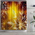 Miniatyrbillede 3 af 5: IC Elements Julegradient Snefnug Print Bruseforhæng Gulvmåtte Sæt med fire dele, A01