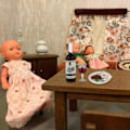 Pikkukuva 4 / 5: Nukkekoti Miniatyyrisetti, Mini Viini Steak Set Keittiölle, Leikki