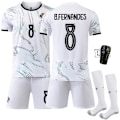 Miniatyrbillede 1 af 7: 25-26 Portugal udebane hvid fodbolduniform sæt nr. 7 Ronaldo nr. 10 B Silva trøje 8 B Fee 11 Phillips Size 8 with socks + protective gear #twenty two