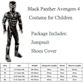 Miniatyrbillede 2 af 2: IC 2023 Sort Muskel Jumpsuit Panther Kostume til Børn Dyr Super Leopard Halloween Børn Purim Karneval Cosplay CNMR S M