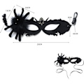 Miniatyrbillede 2 af 5: IC Halloween Maskerade Maske Spindel Venetiansk Spids Maskerad Maske Sort Maske til Halloween Fest
