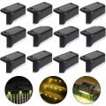 Miniatyrbillede 1 af 5: IC Vandtæt Solcelledrevet Lys, Solpanellys, Trappelys, IP65 LED-Solhavelys (Varmt Lys-Sort, 12 stk)