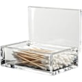 Miniatyrbillede 1 af 5: Klar akryl Q-tip-holder til badeværelse med vatpinddispenser