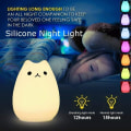 Miniatyrbillede 2 af 5: IC Populær katte-natlampe 0,4W kreativ tegneserie kat silikone natlampe baby farverig projektionslys