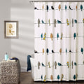 Miniatyrbillede 1 af 4: IC Rowley Birds Brusedør - Blomsterprint til badeværelse, 72\" x 72\", flerfarvet