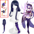 Miniatyrbillede 2 af 5: IC Game Genshin Impact Raiden Shogun Cosplay Paryk Forudstylet 110cm