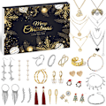 Miniatyrbillede 1 af 5: Smykke Adventskalender 2022 Til Kvinder Piger, 24 Overraskelser Med Halskæder Øreringe Ringe Armbånd Anklet Modesmykker Til W Styles 4