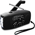 Miniatyrbillede 2 af 5: Vevradio med solceller, lommelygte og 1200mAh Powerbank SOS-WELLNGS sort