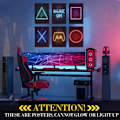 Miniatyrbild 2 av 5: IC Spelaffischer 30x40cm, set med 6 väggkonsttryck (print) med neon