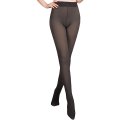Pikkukuva 2 / 5: Varma, stretchiga, termiska leggings för kvinnor Byxor Fleecefodrade strumpbyxor (genomskinlig svart)