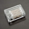 Miniatyrbillede 4 af 5: Klar akryl Q-tip-holder til badeværelse med vatpinddispenser