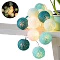 Miniatyrbillede 2 af 5: IC Bomuldsbold Fe Lys - 3M 20 LED Bold Fe Lys med Grøn