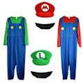 Pikkukuva 1 / 5: Aikuisten miesten Super Mario Bros. -asu Cosplay-asu CNMR Punainen L