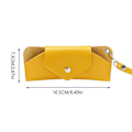 Pikkukuva 3 / 3: Dam Glasögon Glasögon Fodral Läder Solglasögon Case Solglasögon Fodral Case Glasögon Fodral Gul Yellow 16.5X7.3X1CM