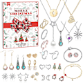 Miniatyrbillede 1 af 5: Smykke Adventskalender 2022 Til Kvinder Piger, 24 Overraskelser Med Halskæder Øreringe Ringe Armbånd Anklet Modesmykker Til W Styles 5