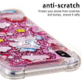 Pikkukuva 4 / 4: iPhone XS Max -kotelo, Pinkki Yksisarvinen Neste Bling Glitter Virtaava Hiekka Kotelo Söpö Läpinäkyvä Iskun Kestävä TPU Ohut Kotelo
