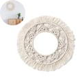 Miniatyrbillede 1 af 3: IC Retro vægspejldekoration, Bohemian Macrame spejlramdekoration, cirkulær spejl