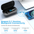Miniatyrbillede 5 af 5: Bluetooth-hovedtelefoner, trådløse Bluetooth-hovedtelefoner med 500 mAh-etui, 72 timers taletid, indbygget mikrofon til iOS Android-telefoner, V5.1 Han