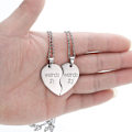 Miniatyrbillede 4 af 5: 2 stk. Bedste veninde halskæde, Weirdo 1 Weirdo 2 rustfrit stål vedhæng venskabssmykker Forever Split Heart Set