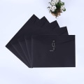 Miniatyrbilde 3 av 5: IG Kraft String Envelope File Folder Project Pockets File Jacket Svart