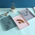 Miniatyrbild 5 av 5: IC 29*21 Färgad Plastbricka Nordisk Enkel Multifunktionell Rektangulär Förvaringsbricka Hem Kök Badrumstillbehör Frukt Dessertbricka 03