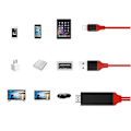 Pikkukuva 2 / 5: IC iPhone-yhteensopiva Lightning-HDMI-kaapeliadapteri 1080P punainen