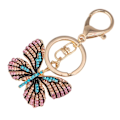 Miniatyrbillede 2 af 2: 1. forms nøglering med strass, metal nøglering, taskehæng, gave-nøglering til kvinder og børn, lyseblå IC