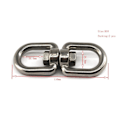 Miniatyrbillede 4 af 4: IC 304 rustfrit stål dobbelt-endede M10 drejelige shackle øje krog 8-formet ringforbindelse Perfekt til at hænge & rotere Pakke med 2 stk