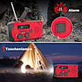 Pikkukuva 5 / 5: IC Solar Radio AM/FM -radio Kannettava USB-ladattava hätäradio 2000mAh Power Bankilla, LED-taskulamppu (punainen)