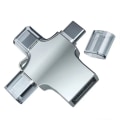 Miniatyrbillede 1 af 5: IC Tre-i-ett OTG-adapter til Apple type-c Android-telefon ekstern sølv