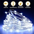 Miniatyrbilde 4 av 5: IC LED Gardinlys - 3M 300 LED Lyslenke Batteri 8 moduser Hvit