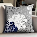 Miniatyrbilde 3 av 5: IC Blå putetrekk 18x18 Sett med 4 Grå dekorative trekk for sofa Moderne Daisy Case for stue, 18″×18″