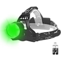 Miniatyrbillede 1 af 5: IC Grønt Lys Pandelampe Lommelygte 3 Tilstande Led Jagt Spotlight til Natjagt Fiske Astronomi