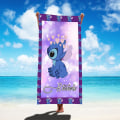Miniatyrbild 5 av 5: 1:a 75x150cm Disney Lilo & Stitch Strandhandduk Mjuk Absorberande Badlakan Barn Pojkar Flickor Pool Party Present Microfiber Badlakan 21 75X150cm