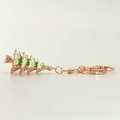Miniatyrbillede 4 af 5: 1 rød juletræ nøglering vedhæng charme rosenguld tone w IC