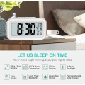 Miniatyrbild 2 av 5: IC Vit digital väckarklocka, tyst batteridriven bakgrundsbelysning, stor LED-display temperaturkalender
