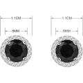 Miniatyrbillede 2 af 5: IC 8MM Kvadratiske Krystal Zirconia Clip-On Øreringe, Runde Øreringe Uden Huller Til Kvinder, Piger