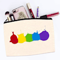 Miniatyrbillede 5 af 7: 10 stk. Canvas Maleri tasker Rejse Toilettaske Lynlås Kosmetik tasker Brudepiger Gave Kosmetik taske Stof Blyant taske Canvas Makeup taske Lille Beige-black chain 5cm (Set of 8)
