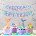 Miniatyrbild 4 av 4: IC Sparkle Sjöjungfru Födelsedagsbanner, Sjöjungfru Banner, Sjöjungfru Festtillbehör, Liten Sjöjungfru Födelsedagsdekoration för Flickor, Pojkar, Barn