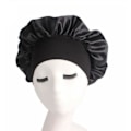 Miniatyrbild 1 av 2: IC 2st Plus Size Satin Silk Hat Sova Nattmössa Huva Svart